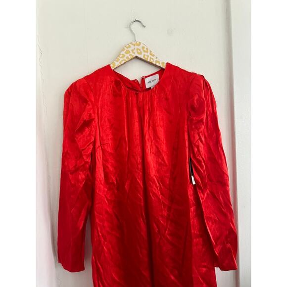 Nine West Women's Red Satin Cosmic Dress | Size Small - Picture 2 of 6